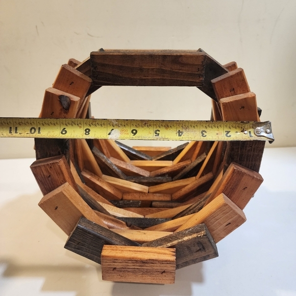 Vintage Wood Block Basket decor - Picture 10 of 11